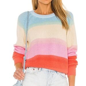 White + Warren Colorful Striped Women's Sweater, Large